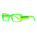 Vintage Design Rectangle Bevel Acetate Frame Optical Glasses